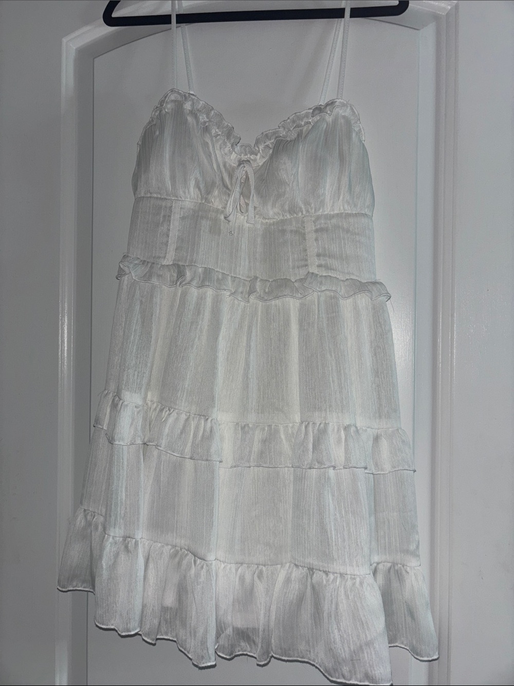 wild fable White Ruffled Tiered Mini Dress